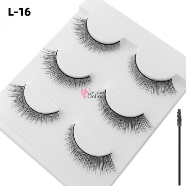 Gene false tip banda 3 perechi 3D Luxury Cod 3DL16 + 1 Periuta Mascara Cadou